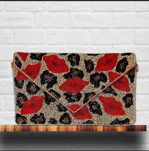 Achat Qualité Supérieure Sauvage Bisous Perlé Léopard Rouge Lèvres Bandoulière Chaîne Pochette - Product Image 2