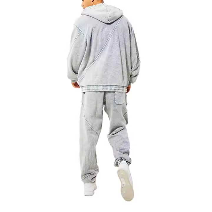 Acid Washed Fleece Sweatshirts Side Rib