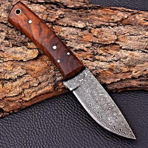 มีดตัดหนังด้ามจับหนังวัวออกแบบใหม่ตามต้องการทำจากเหล็กดามัสกัส - Product Image 4