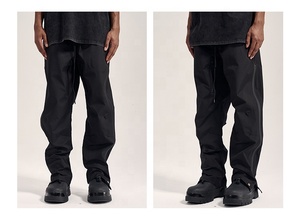 Pantalones con cordón de lana de poliéster/algodón de pierna ancha transpirables de estilo callejero para adolescentes y niños con etiqueta personalizada-Drop Ship - Product Image 5