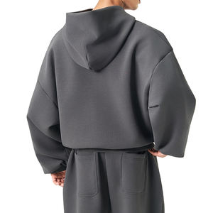 Conjunto de Sudadera con Capucha y Pantalones Deportivos de Algodón 100% Personalizados, Unisex, Estilo Vintage, Gruesos, con Cierre y Pedrería - Product Image 4