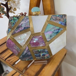 Bolso de mano de latón MOP de diseñador de lujo, bolso de alta calidad para fiesta y uso de funciones, bolsas de colección de regalos para mujeres y niñas - Product Image 1