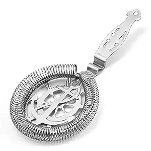 Colador de barra de acero inoxidable con color antiguo Filtro de herramienta de barra profesional Colador de cóctel con herramientas de barra de mango - Product Image 3