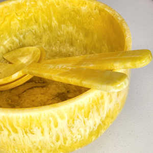 Bol de service artisanal en résine polie, de qualité alimentaire, écologique, élégant, texture marbrée, motif tourbillon aquatique, pour les fêtes, les repas, la décoration de la maison - Product Image 2