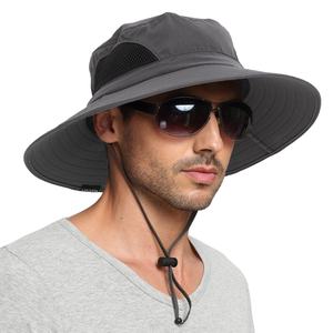 Chapeau bob respirant à large bord pour hommes et femmes, activités de plein air, pêche, cyclisme, chapeau de protection solaire pliable - Product Image 1
