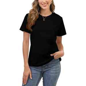 Camiseta de Verano Extra Grande de Algodón con Logotipo Personalizado para Mujer, Estilo Holgado, Informal, Ropa de Calle, Talla Grande - Product Image 1