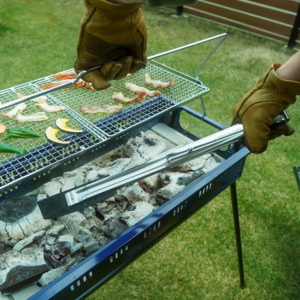 เตาย่างบาร์บีคิวสไตล์ญี่ปุ่นแบบพกพาเหล็กชุบโครเมี่ยมปรับความสูงได้ออกแบบให้ยกสำหรับใช้กลางแจ้ง - Product Image 6