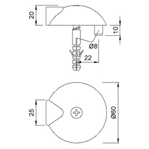 KWS Pare-vent en acier inoxydable mat 2003.82, hauteur 60 mm, 20 mm de largeur, avec fixation par cheville - Product Image 3