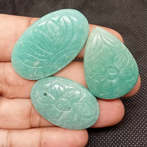 Cabujón de amazonita verde natural hecho a mano, piedras preciosas sueltas, tamaños mixtos para la fabricación de joyas - Product Image 1