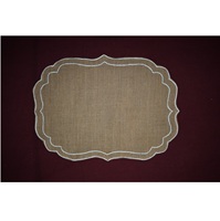 Set de table en jute durable à bord festonné, diamètre 38 cm, rustique, décoratif, pour la décoration de la maison, disponible au meilleur prix