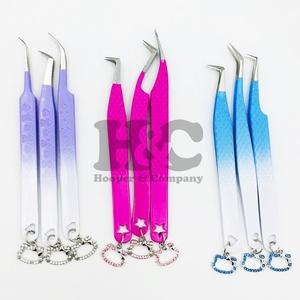 Nouveau Style professionnel Kitty charme cils pince à épiler Hello Kitty Style Anti-magnétique Durable en acier inoxydable cils pince à épiler vison - Product Image 6