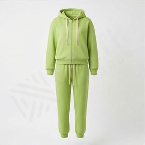 Stylish <b>Womens</b> Pure Cotton Fleece Tracksuits Customizable Logo Label High Quality Ladies Sets Premium Soft <b>Warm</b> Gym Sportswear - Product Image 1
