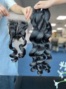 ผมแท้เวียดนาม 100% เกรด 10A แบบตรง ไม่ผ่านการแปรรูป  จัดเรียงเกล็ดผม  สำหรับต่อผมแบบเส้นเดี่ยว  ขายส่ง - Product Image 2