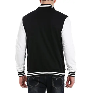 Gran oferta, chaquetas universitarias con logotipo personalizado para hombre, Mangas de piel de vaca a prueba de viento de alta calidad, bombardero largo de invierno, nuevo diseño de tela OEM - Product Image 6