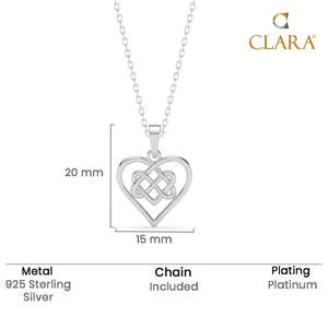 Collar con Colgante de Corazón Chapado en Platino y Rodio con Zirconia y Detalles en Oro Rosa - Product Image 5