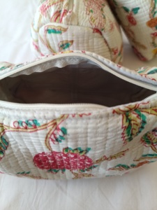 Juego de Bolsas de Viaje Acolchadas de Algodón Ecológico, Estampado Floral y Animal Vintage, Bolsas de Cosméticos con Cierre de Cremallera de Gran Capacidad - Product Image 6