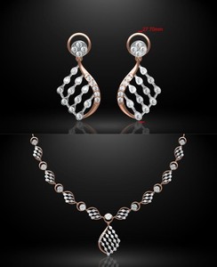 Luxe 10K 18K or blanc/jaune Miossanite diamant ensemble de bijoux colliers de mariage boucles d'oreilles pour les fêtes fiançailles en acier inoxydable - Product Image 1