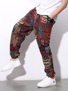 Pantalons de jogging décontractés à taille mi-haute, tendance, service OEM personnalisé, pour hommes, couleur unie, 100% coton lavé - Product Image 5