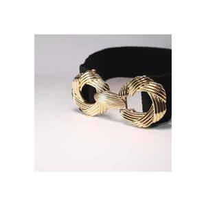 Ceinture élastique pour femme avec boucle dorée, ceinture pour veste, ceinture pour chemise, ceinture pour robe - NOIR - Product Image 5