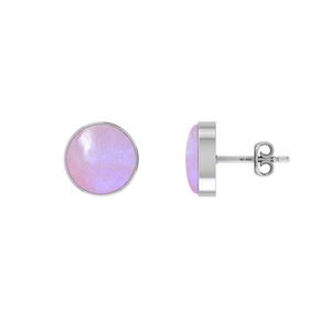 Pendientes de Plata de Ley 925 con Piedra Lunar Rosa, Engaste de Bisel Trillón, Joyería de Moda Hecha a Mano, Paquete de Regalo para Fiesta, Paquete de 3 - Product Image 2