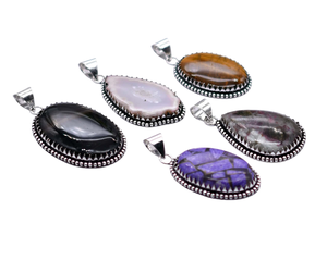 Nouveau Vintage 5 pièces femmes mode colliers mélange de pierres précieuses pendentifs en laiton thème chrétien chaud EBay tendance mélange Lot en vrac PP 31 - Product Image 3