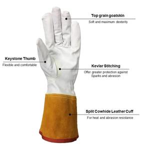 Guantes de soldadura Tig de piel de cabra Premium con revestimiento de látex de alta destreza y forro suave personalizados y antiimpacto al por mayor - Product Image 2