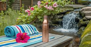 ขวดน้ำทองแดงกันรั่วท่อทองแดงสำหรับน้ำดื่มขวดน้ำที่ยอดเยี่ยมสำหรับเล่นกีฬาโยคะและใช้ในชีวิตประจำวันตัวอย่างฟรี - Product Image 6