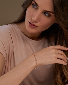 Dangling Diamond Charm Bracelet 0.35 Ct Natural Diamond G-H Color VS-SI Clarity 14K <b>Solid</b> <b>Gold</b> For Women Everyday Wear Idea - Product Image 2