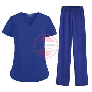 Conjunto de uniforme médico de enfermería con cremallera y manga corta para mujer - Product Image 4