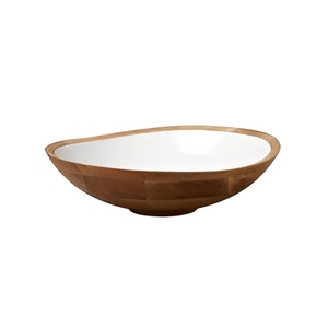 Cuencos de madera de alta calidad, cuencos tallados, respetuosos con el medio ambiente, hechos a mano con esmalte colorido en el interior para ensaladas y servir 2024 - Product Image 3