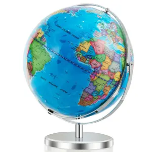 Metal Globe Sculpture Outdoor Large Metal Globe With <b>Stand</b> Aluminum Sculpture for Outdoor Globe Sculpture - Product Image 2