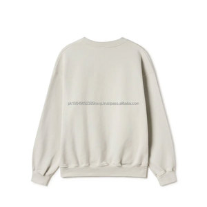 Personalizado liso cuello redondo sudadera bordado impresión Logo en blanco 100% algodón Sudadera con capucha sudaderas - Product Image 6