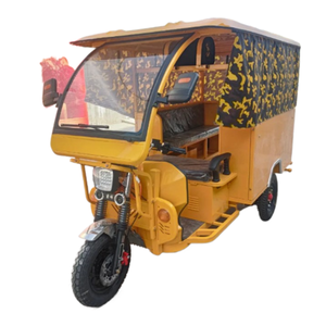 Tricycle électrique 7 places fermé pour passagers et marchandises, moto pousse-pousse à carrosserie fermée avec side-car pour adultes - Product Image 2