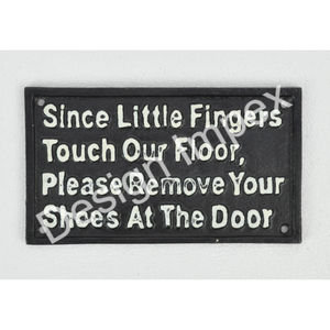 Panneau mural et de porte Panneaux en métal Veuillez retirer vos chaussures et ne prenez pas une meilleure paire lorsque vous quittez Panneau général - Product Image 4