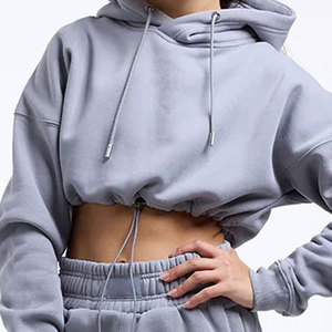 Sudadera Corta de Invierno para Mujer, Precio Económico al por Mayor, 100% Algodón, Logotipo Frontal Personalizado, Ligera - Product Image 4