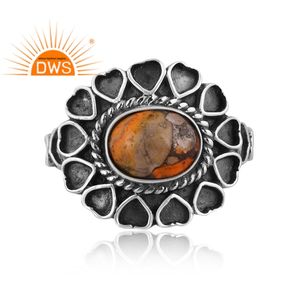 Meilleure vente de bague en argent sterling oxydé Mojave cuivre bourdon turquoise avec pierres précieuses fabricant de bijoux personnalisé - Product Image 3