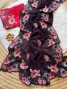 Designer Indian Pakistani Silk Saree Beautiful Chiffon Traditional Style Wedding Party Wear High-quality Modern Designs Wedding - Product Image 2