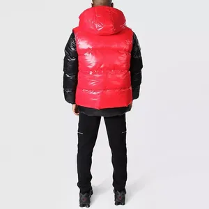 2023 vestes à bulles/poches à fermeture éclair pour homme, style uni, streetwear noir à fermeture éclair - Product Image 5