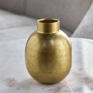 Vase moderne en forme de pot minimaliste en or avec finition de qualité supérieure adapté à la décoration du salon, au couloir et au balcon. - Product Image 4