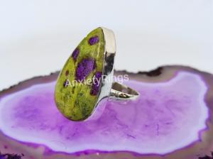 Women's 925 Sterling Silver Atlantisite <b>Ring</b> with Diamond Cute Unisex Statement Jewelry for Wedding or Engagement Party Gift - Product Image 5