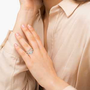 ชุดเครื่องประดับเพชรเซอร์คอนสไตล์โบราณ ชุบแพลตตินัมและทองคำ 0.12 กะรัต สำหรับงานปาร์ตี้ งานหมั้น และของขวัญ สีโรสโกลด์สุดอินเทรนด์ - Product Image 1