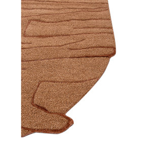 พรมขนสัตว์ผสมวิสโคสทอมือ ลายเส้นนามธรรมสีแดงส้ม รูปทรงสี่เหลี่ยมผืนผ้า สำหรับบ้าน ห้องโถง รุ่น TNQ-1124 พรมปูพื้นห้อง - Product Image 4