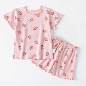 Fille 1 Sets Couleur Unie Volants Garniture T-Shirt Tops + Shorts Vacances Casual Set Summer Outdoor Clothes Cadeau - Product Image 1
