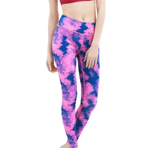 Grosir legging motif Fitness, celana Yoga pinggang tinggi, Legging olahraga lari Fitness dengan saku untuk wanita