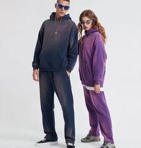 Meilleure quantité en gros dernière conception plaine hommes lavé à l'acide survêtement bas prix solide sur mesure hommes lavé à l'acide survêtements - Product Image 6