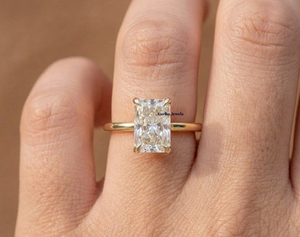 Bague de fiançailles et de mariage solitaire pour femme Lurba Jewels, diamant de laboratoire ovale de 2 carats, style vintage, certifiée IGI, or massif 14 carats - Product Image 4