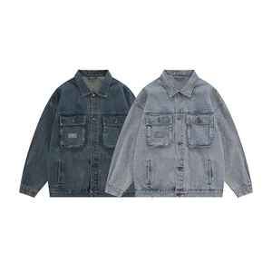 Veste en jean décontractée personnalisée pour hommes grandes tailles, style camionneur, 100% coton, vente en gros usine - Product Image 1