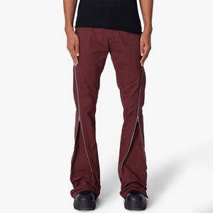 Pantalones vaqueros de sarga de algodón para hombre, estilo streetwear, corte ajustado, con cremallera en el bajo, panel innovador con cremallera, tipo banana. - Product Image 3