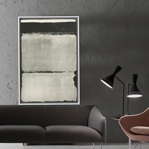 Póster moderno en gris, impresión artística en lienzo, obra de arte elegante para decoración del hogar, con marco blanco - Product Image 1