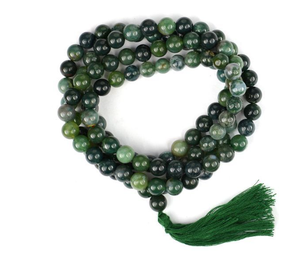 Venta al por mayor Natural musgo ágata Jap Mala Natural 8MM 108 cuentas Mala piedra curativa ágata cuentas piedra uso para energía cristal y oración - Product Image 4